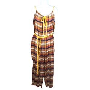 Ace & Jig Jo Jumpall Illusion Jumpsuit Overall Plaid Adjustable Organic NEW L